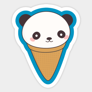 Kawaii Panda Bear Ice Cream T-Shirt Sticker